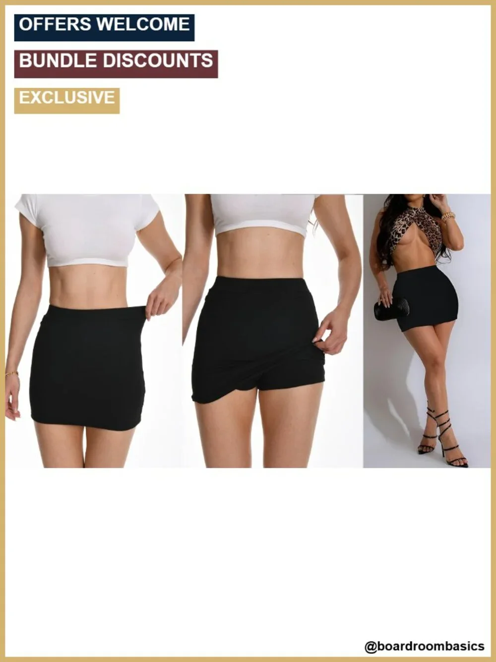 Leopard Print Bodycon Mini Skort with Shorts Underneath High Waist Stretchy